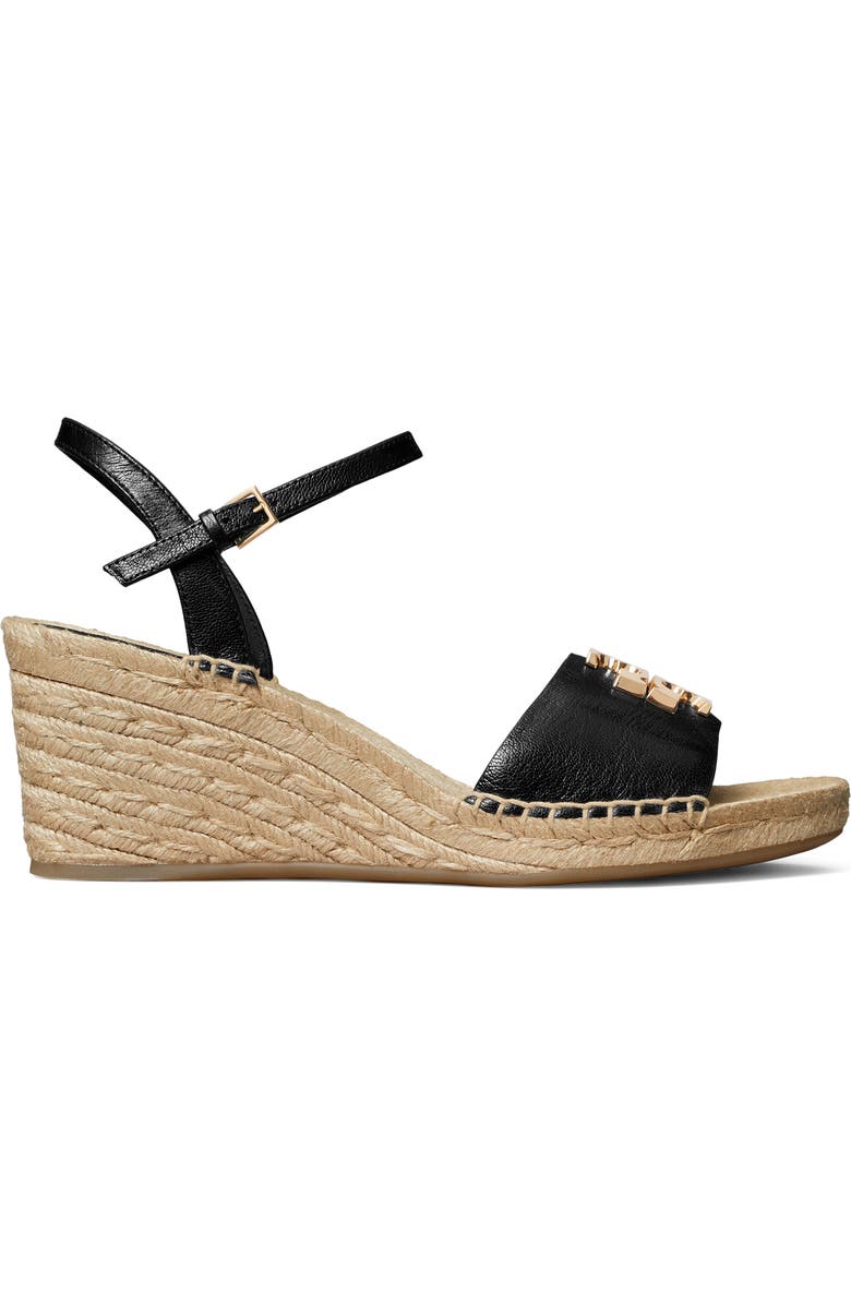 Tory Burch Eleanor Wedge Espadrille, Alternate, color, Perfect Black / Gold