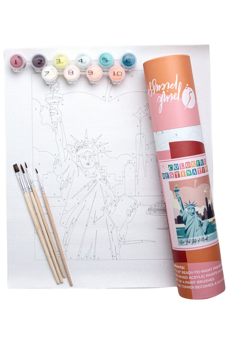 New York State of Mind Paint by Numbers Kit, Main, color, Teal / Light Blue
