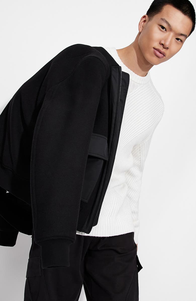 Armani Exchange AX Armani Exchange Wool Bomber Jacket, Alternate, color,