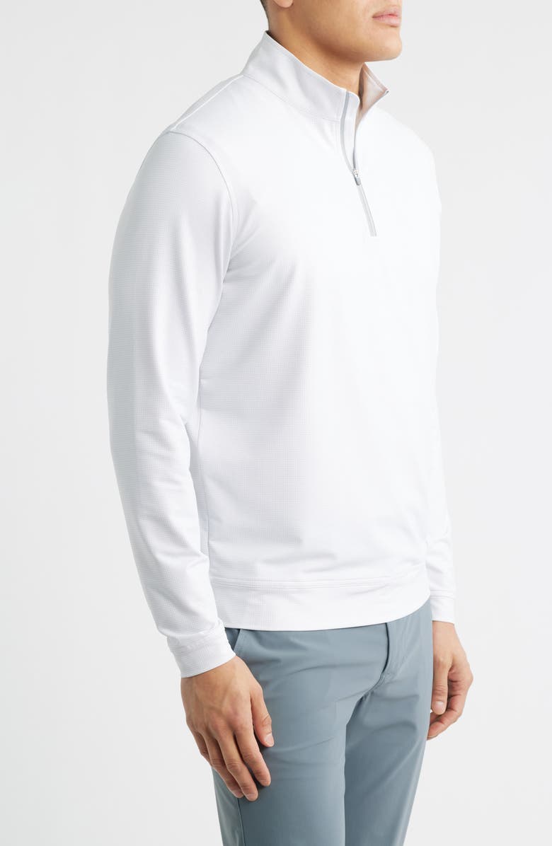 Peter Millar Perth Basketweave Quarter Zip Performance Sweatshirt, Alternate, color, White