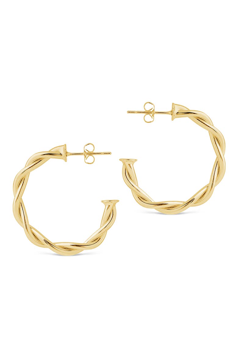 Rikke Twisted Hoop Earrings, Alternate, color, GOLD