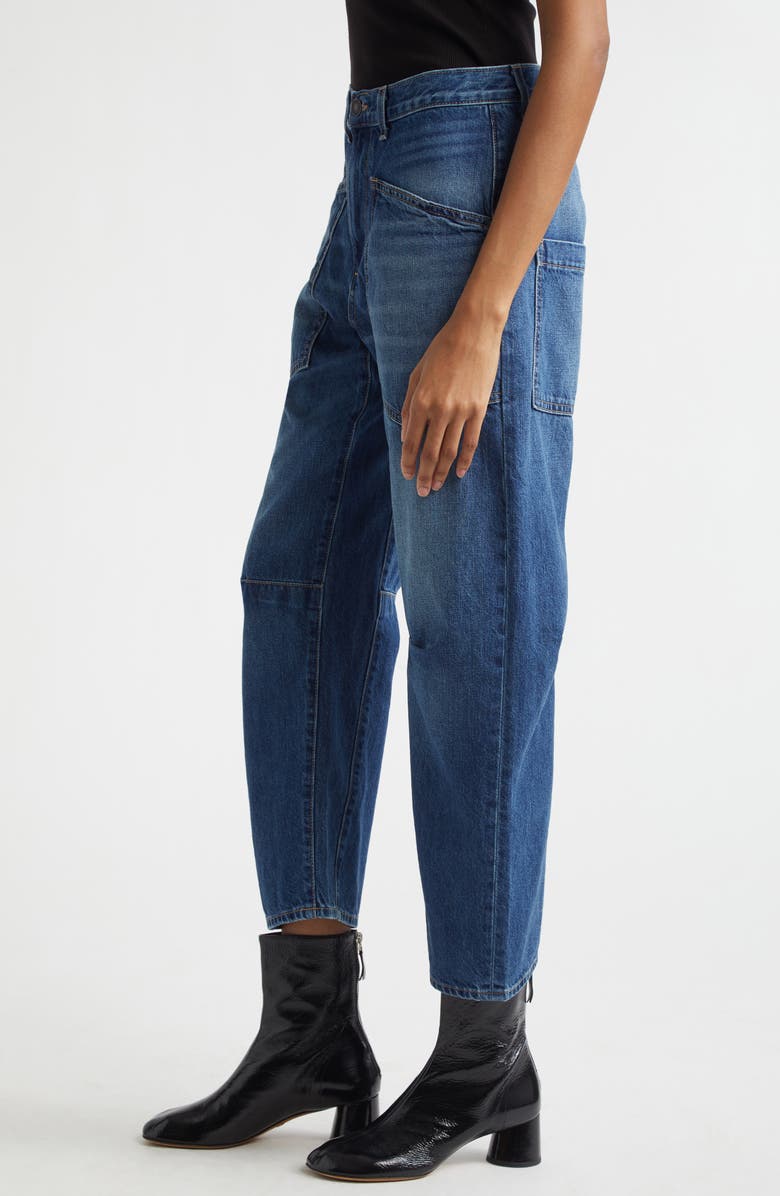 Nili Lotan Shon Barrel Leg Jeans, Alternate, color, Bedford Wash