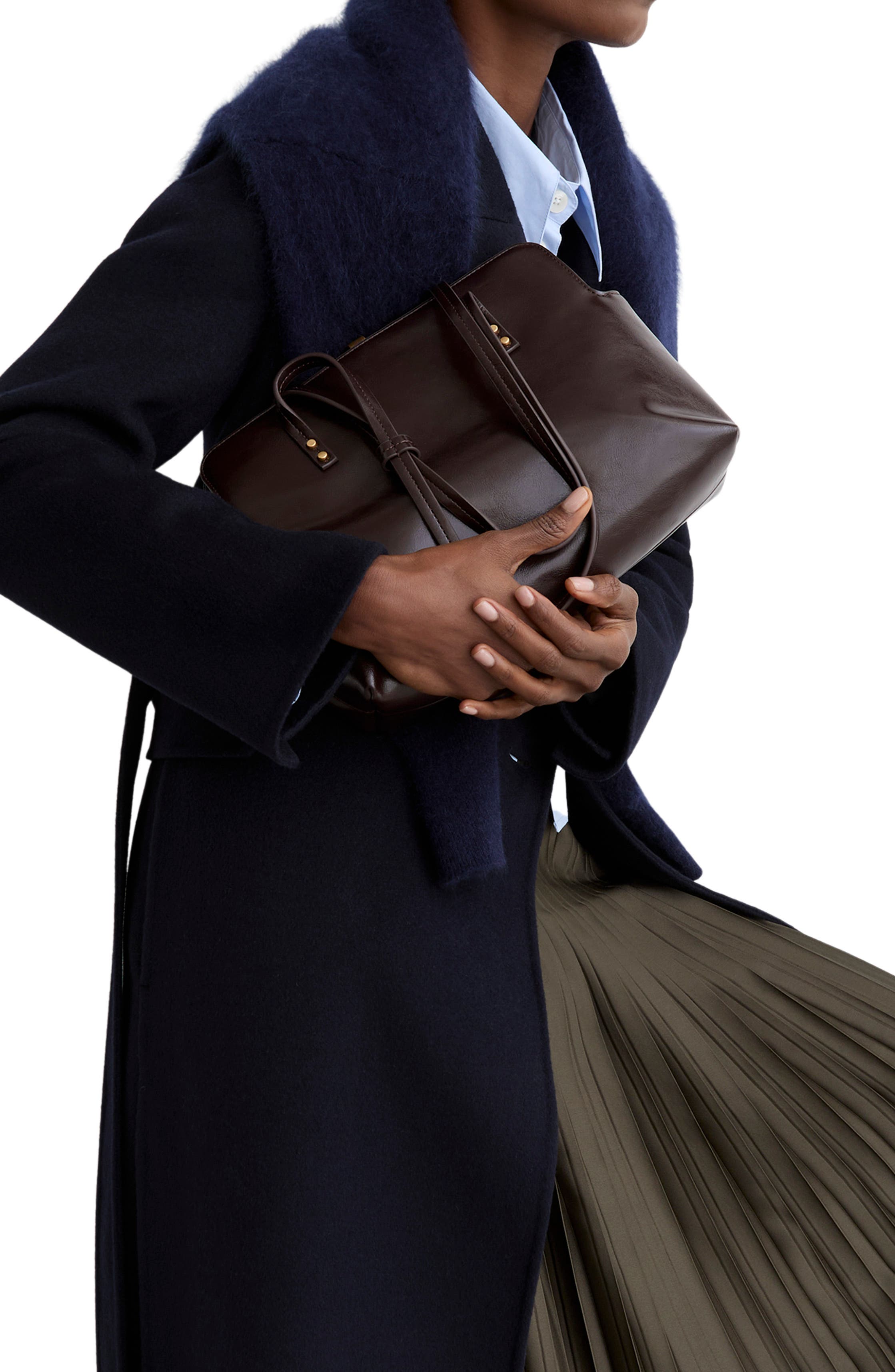 Reiss Cecily Faux Leather Frame Shoulder Bag, Alternate, color, Burgundy