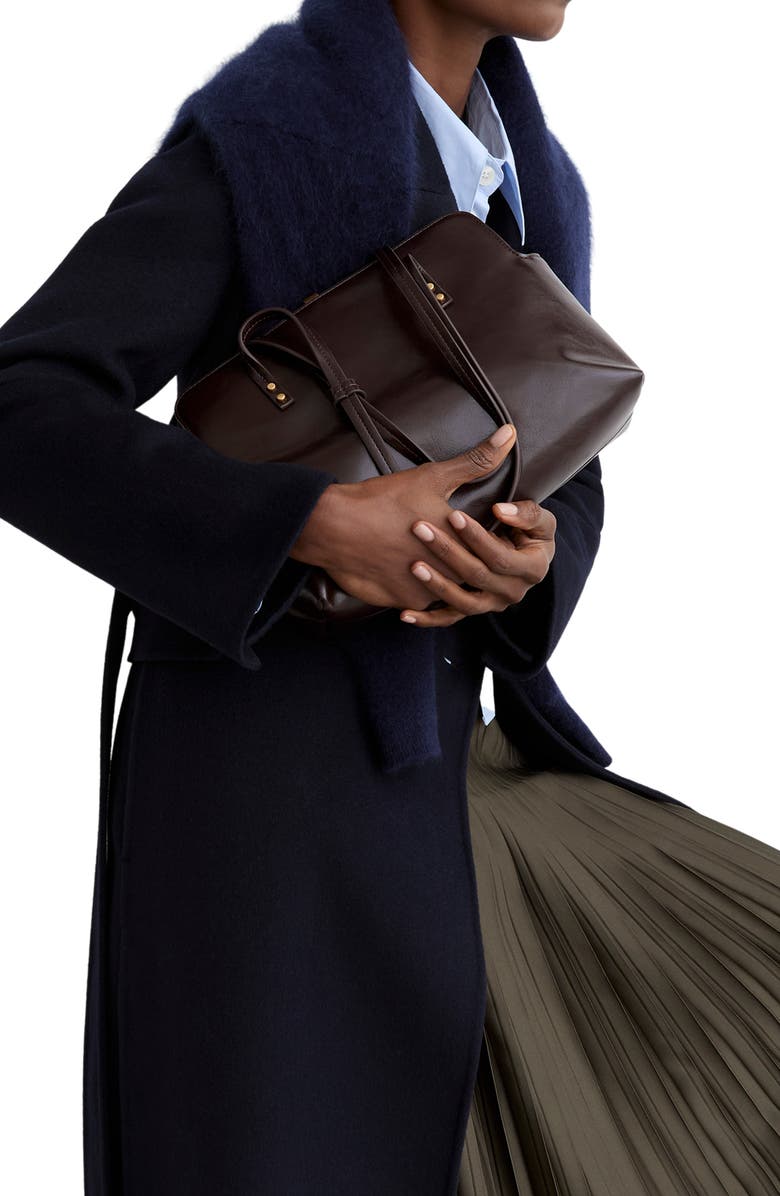 Reiss Cecily Faux Leather Frame Shoulder Bag, Alternate, color, Burgundy