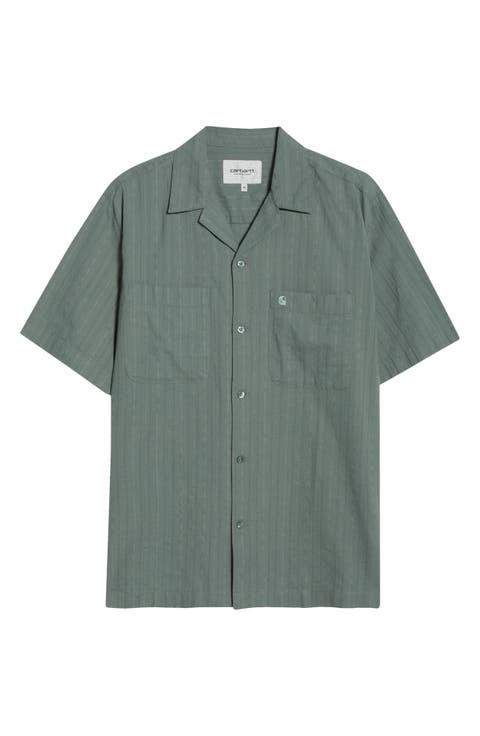 Gareth Cotton Seersucker Camp Shirt