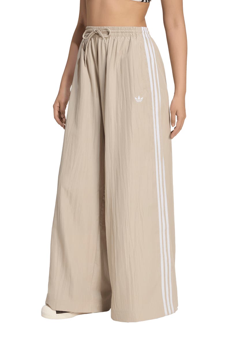 Firebird Wide Leg Track Pants, Main, color, KHAKI THREE/ WHITE
