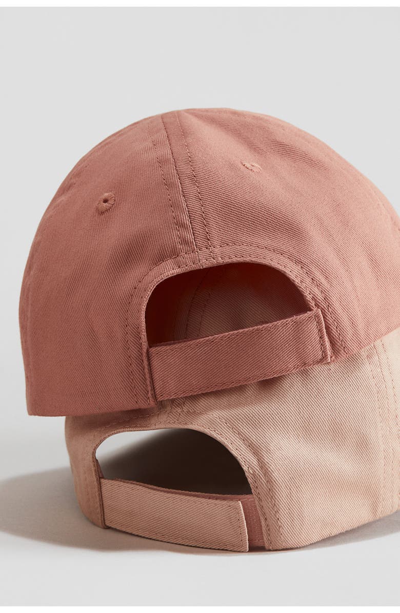 H&M 2-pack Cotton Twill Caps, Alternate, color, Dusty Pink