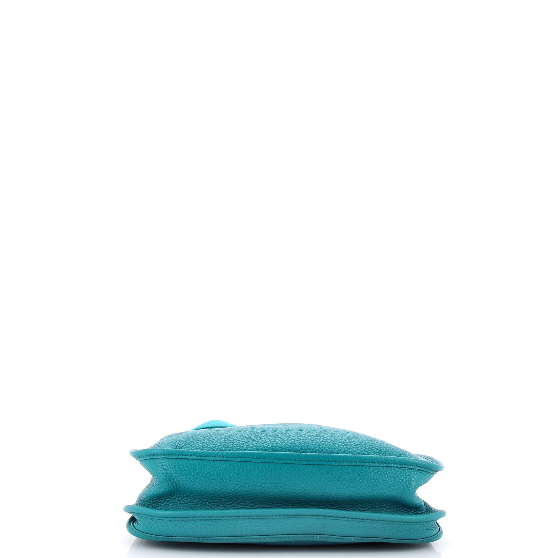 Pre-Owned Hermes Evelyne Bag Gen III Clemence PM, Alternate, color, Bleu Izmir