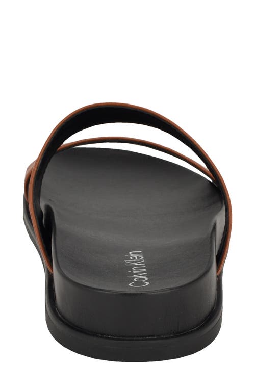 Calvin Klein Explore Slide Sandal In Dark Natural