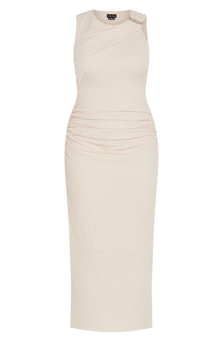 City Chic Fion Sleeveless Sheath Dress, Alternate, color, Oat