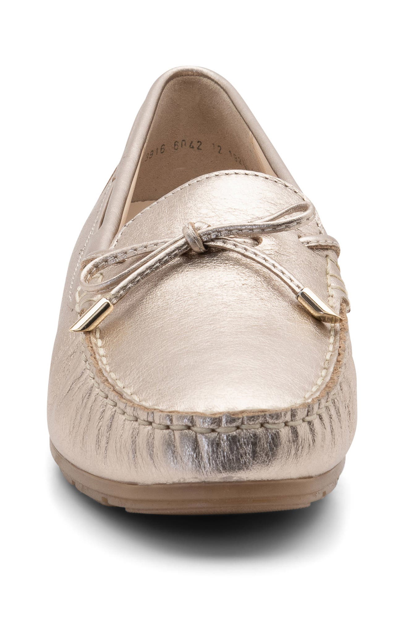 Amarillo Leather Driving Shoe, Alternate, color, PLATINUM METALLIC LEATHER