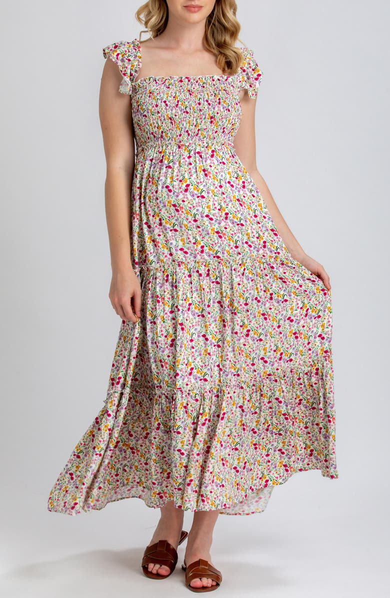 PIETRO BRUNELLI MATERNITY Chloe Floral Tiered Maternity Maxi Dress, Main, color,