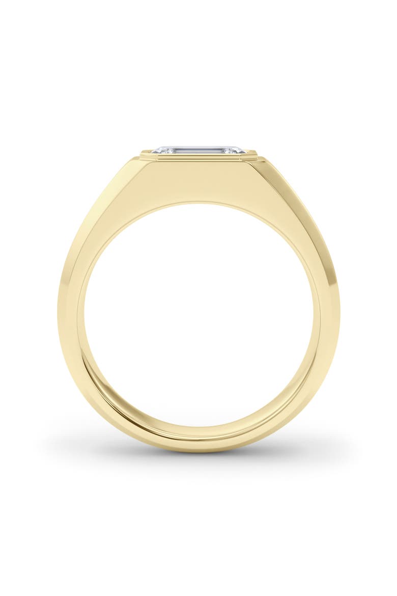 Men's Emerald-Cut Lab Grown Diamond Signet Ring, Alternate, color, 18K YELLOW GOLD