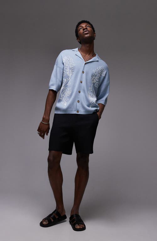Topman Floral Embroidered Polo