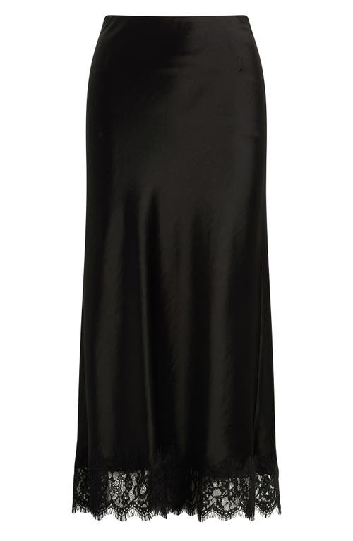 Favorite Daughter The Lacy Favorite Satin Maxi Skirt In Black