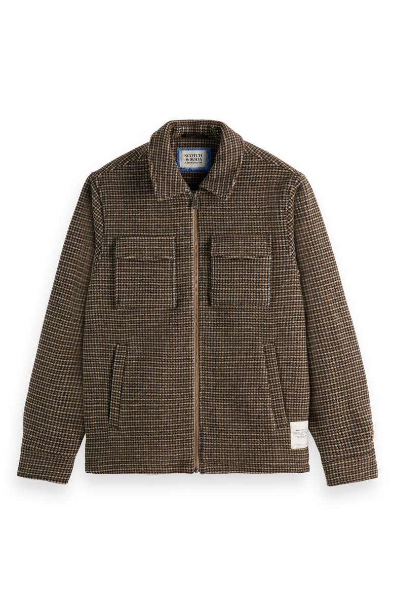 Scotch & Soda Houndstooth Wool Blend Zip Jacket, Alternate, color, 