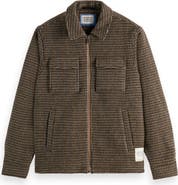 Scotch & Soda Houndstooth Wool Blend Zip Jacket