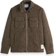 Scotch & Soda Houndstooth Wool Blend Zip Jacket