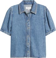 rag & bone Featherweight Taylor Short Sleeve Denim Button-Up Shirt