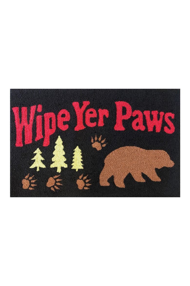 Wipe Yer Paws Doormat, Main, color, BLACK/ RED/ GREEN