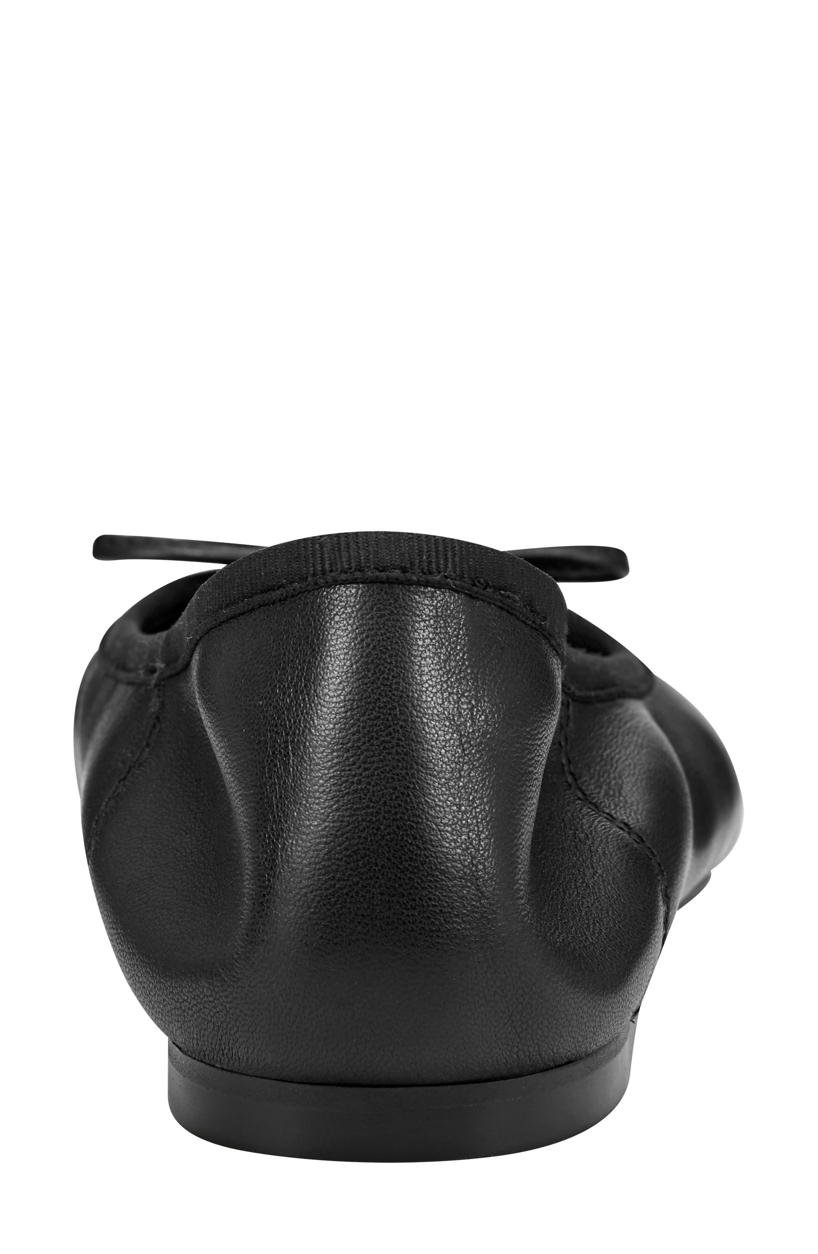 PURE Donna Karan Delaney Square Toe Ballet Flat, Alternate, color, Black