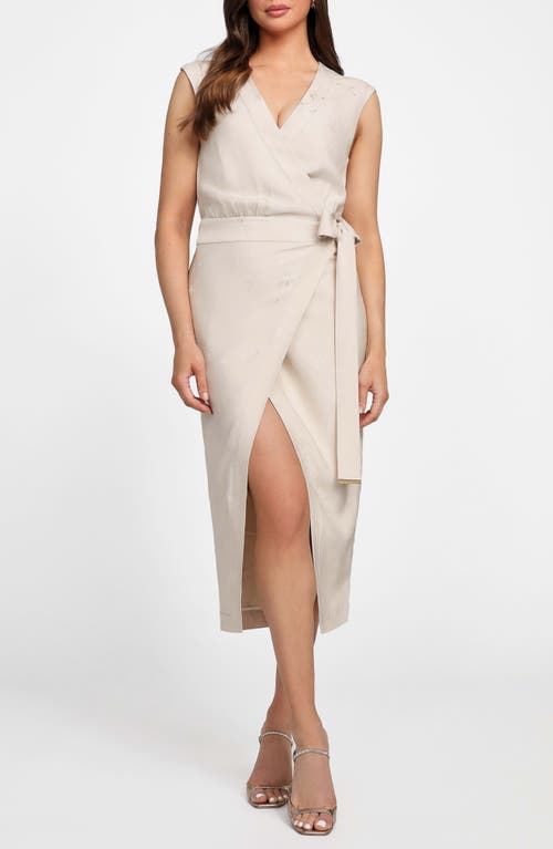 Marciano Whitney Jacquard Wrap Dress In Neutral