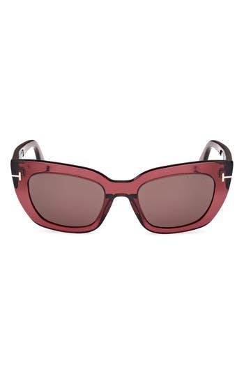 Tom Ford Athena 53mm Cat Eye Sunglasses In Burgundy