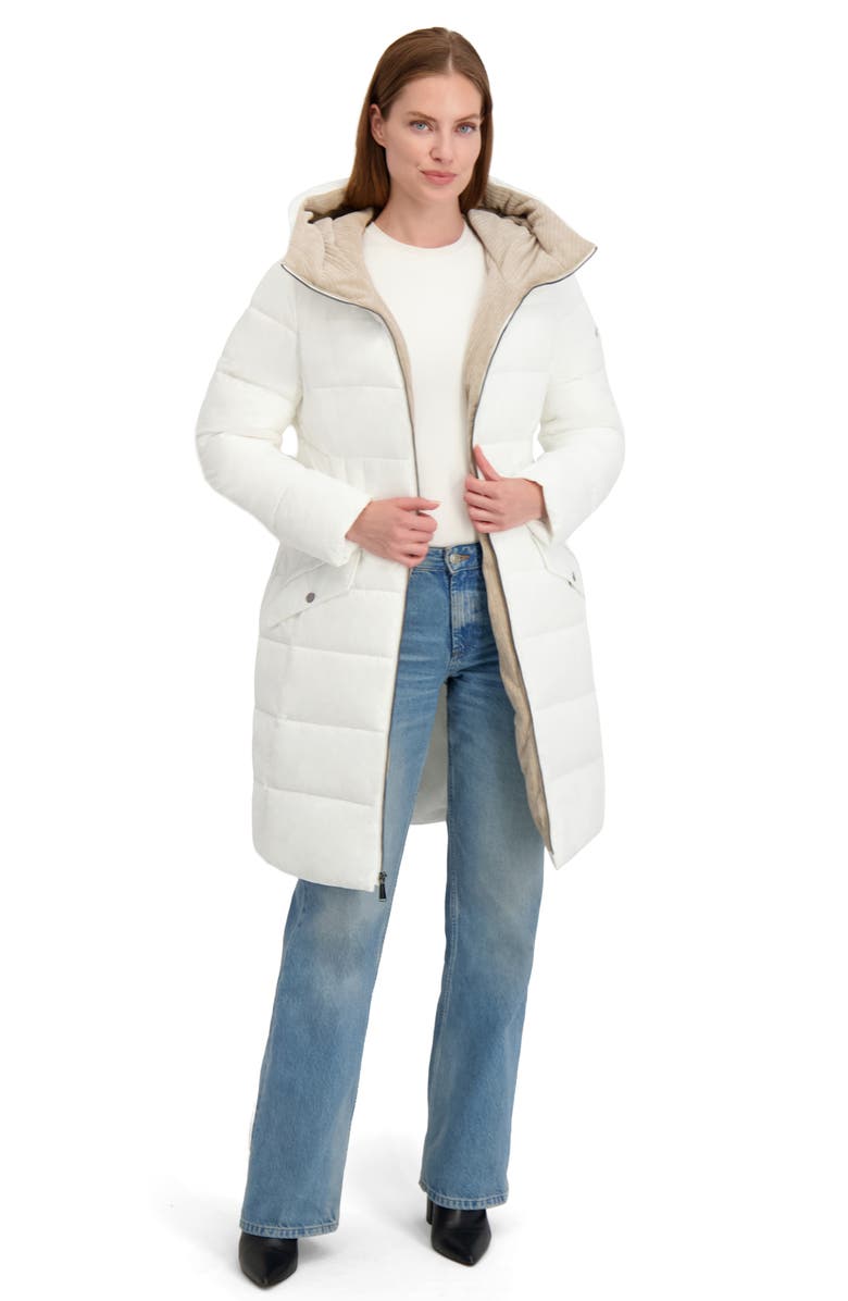 Laundry by Shelli Segal Hooded Puffer Coat, Alternate, color, White
