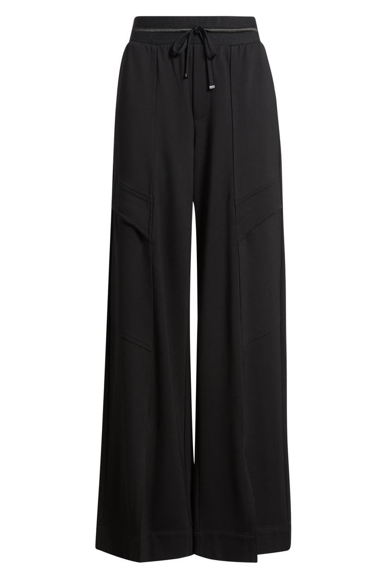 Glider Skyrise Wide Leg Drawstring Pants, Alternate, color, BLACK