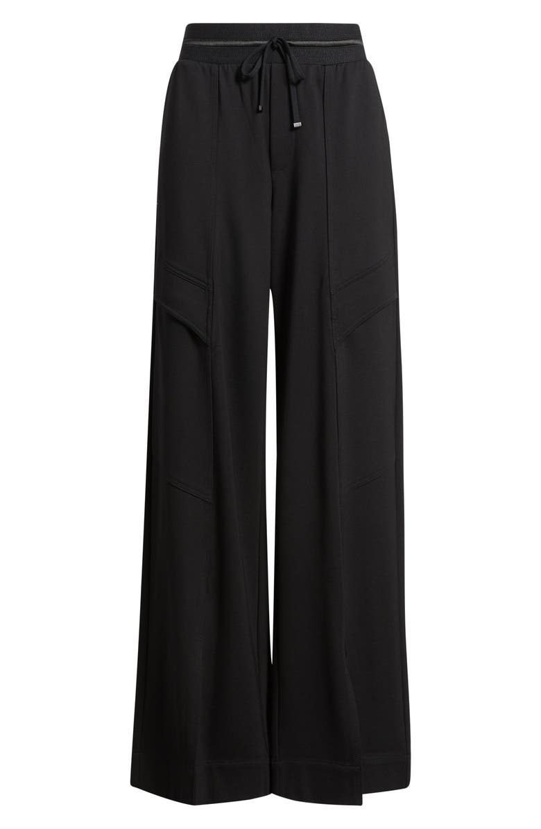 Wit & Wisdom Glider Skyrise Wide Leg Drawstring Pants, Main, color, Black