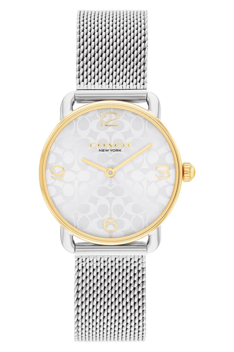 Elliot Mesh Strap Watch & Bracelet Set, 36mm, Alternate, color, SILVER