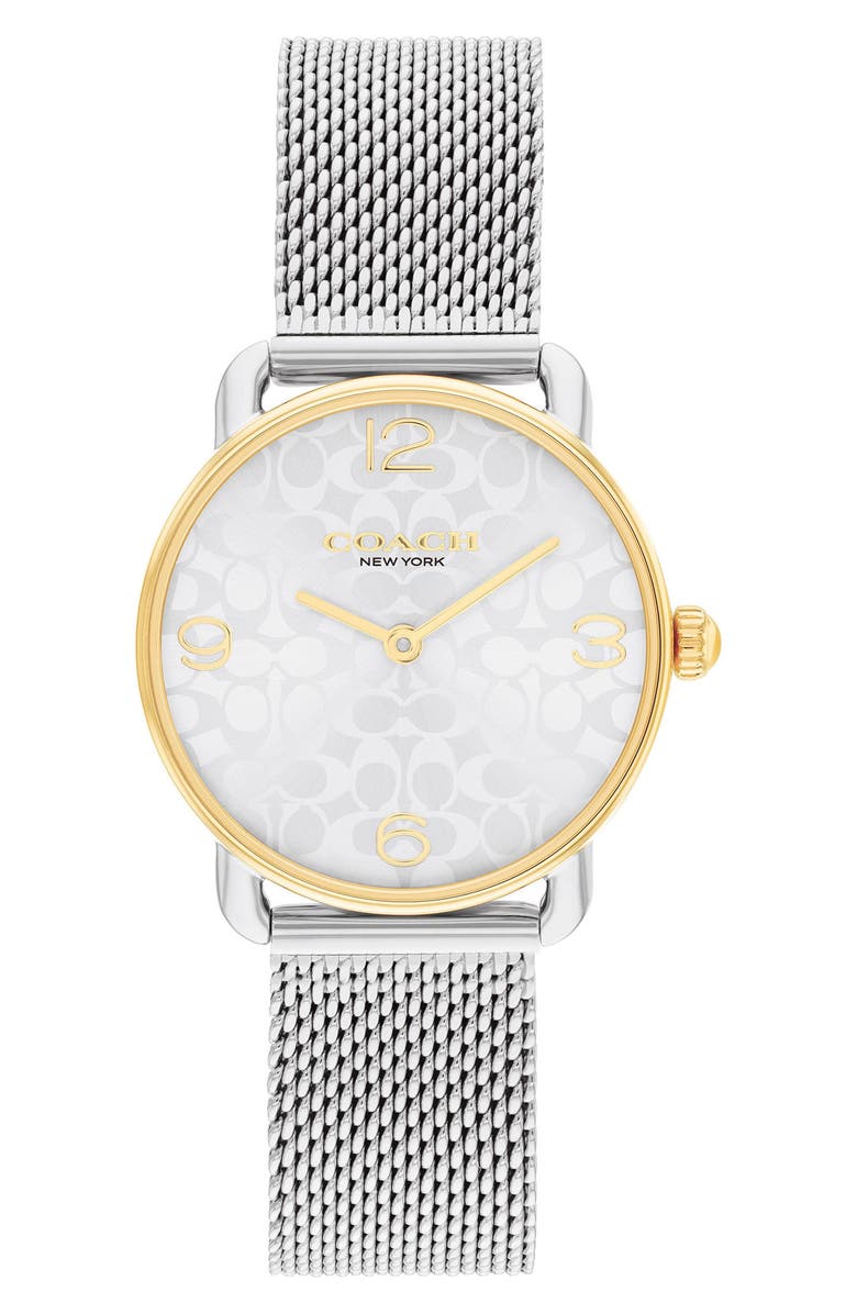 COACH Elliot Mesh Strap Watch & Bracelet Set, 36mm, Alternate, color, Silver