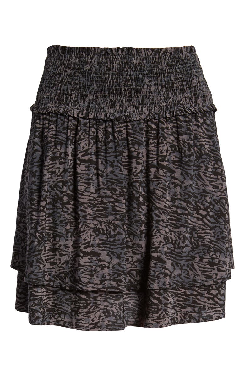 Rails Addison Smocked Animal Print Miniskirt, Alternate, color,