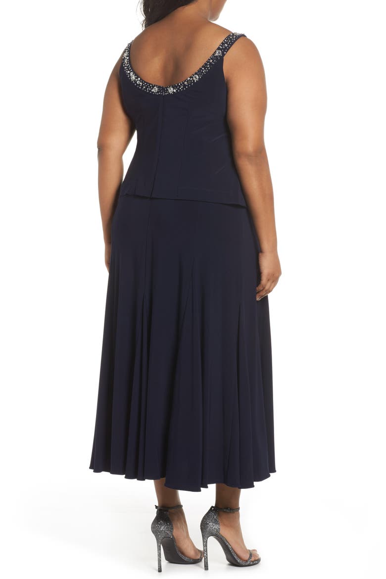 Beaded Dress & Jacket, Alternate, color, NAVY