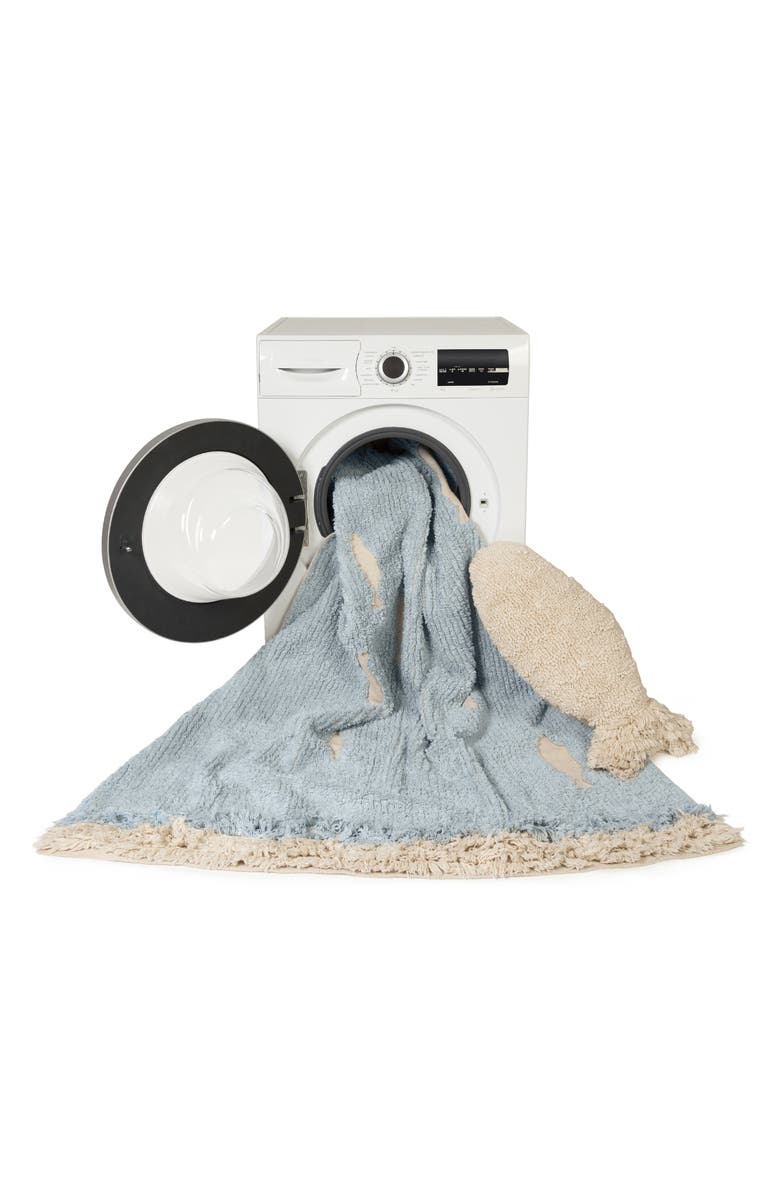 Lorena Canals Ocean Shore Washable Recycled Cotton Blend Rug, Alternate, color, Blue