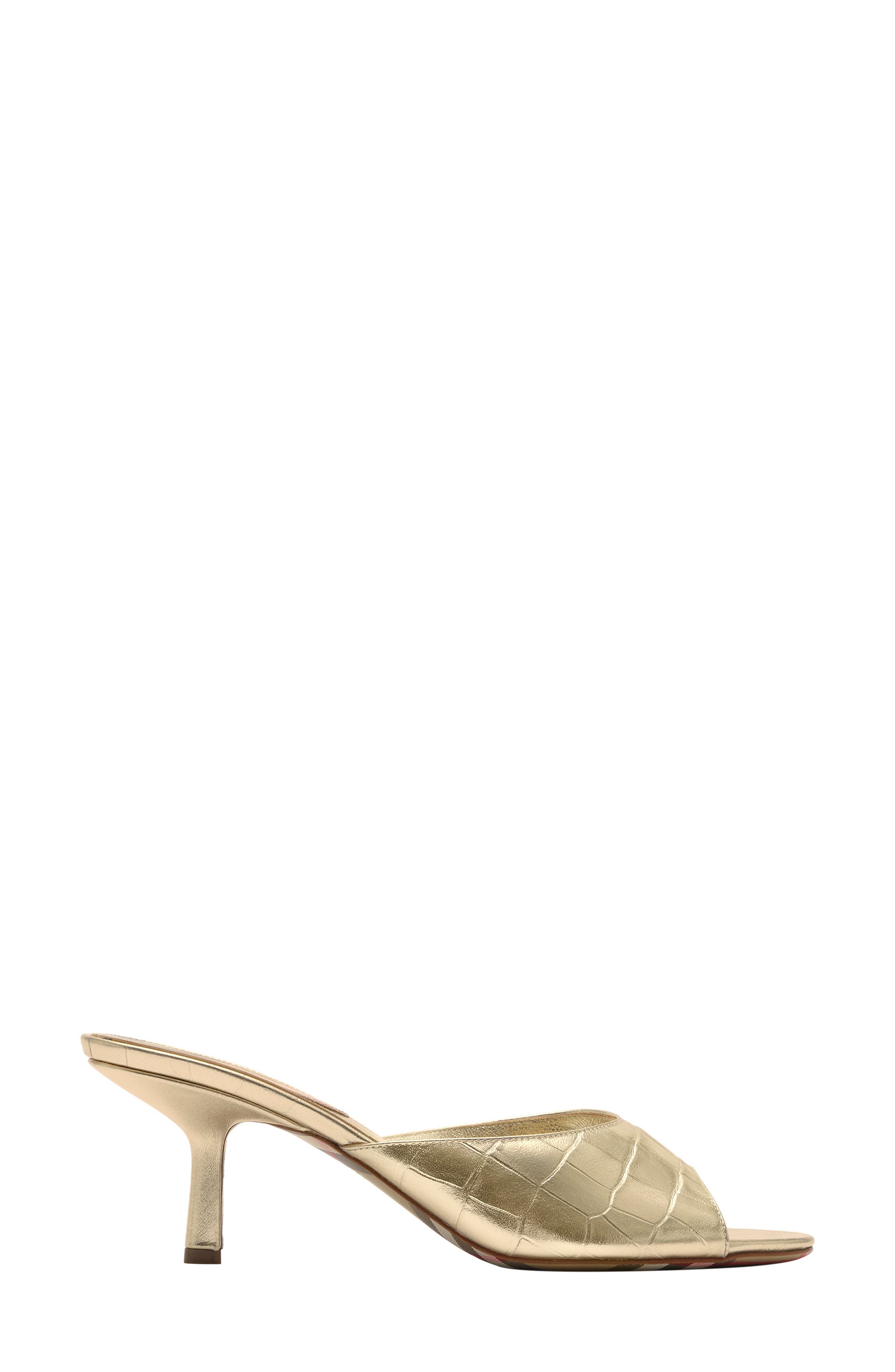Mews Heeled Mule, Main, color, GOLD