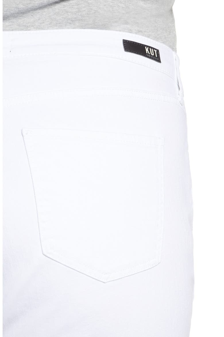 Reese High Waist Fray Hem Ankle Jeans, Alternate, color, OPTIC WHITE