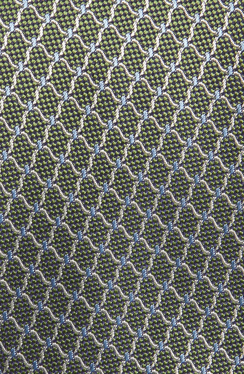 David Donahue Neat Silk Tie, Alternate, color, Green