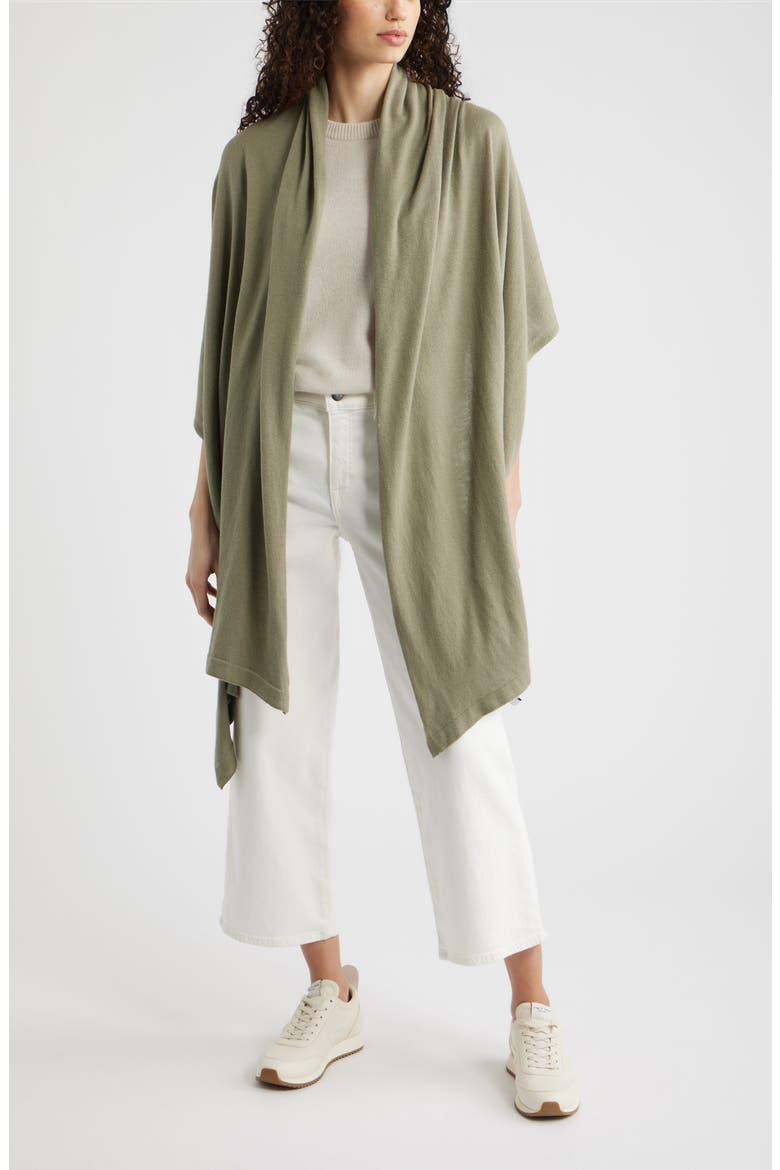 Transitional Knit Travel Wrap, Alternate, color, OLIVE GREEN