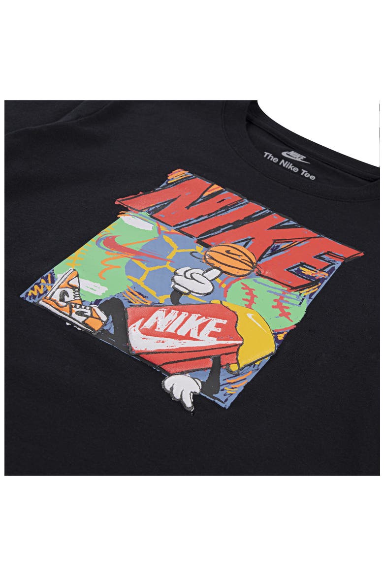 Kids' Boxy Basketball Long Sleeve Graphic T-Shirt, Alternate, color, BLACK