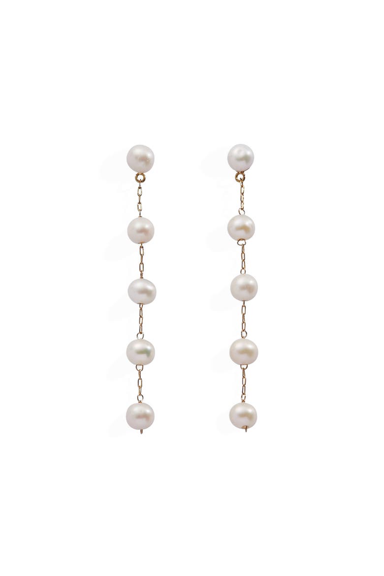 Freshwater Pearl Linear Earrings, Main, color, Pearl