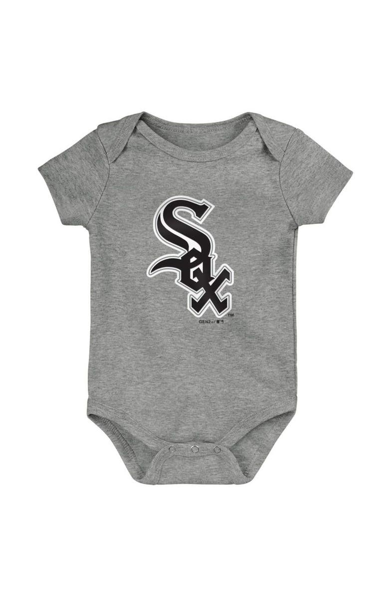 Outerstuff Infant Black/White/Gray Chicago White Sox Born To Win 3-Pack Bodysuit Set, Alternate, color, Black