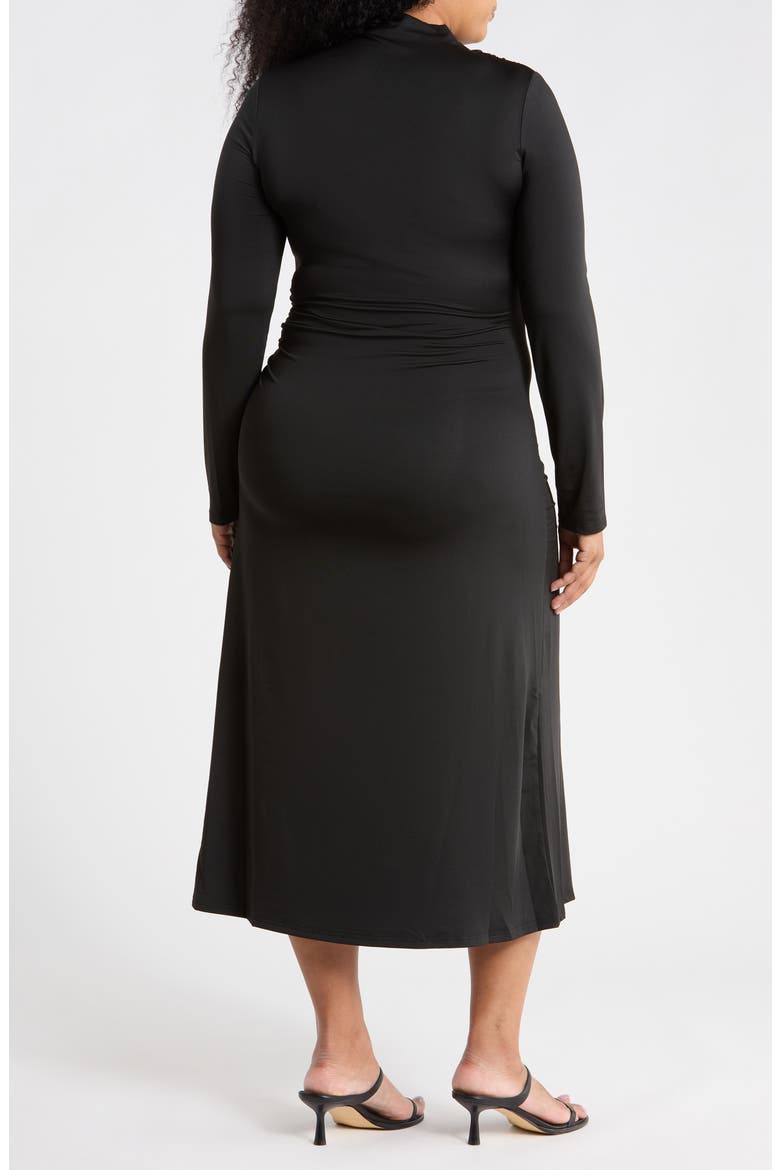 Cleo Ruched Jersey Dress, Alternate, color, BLACK