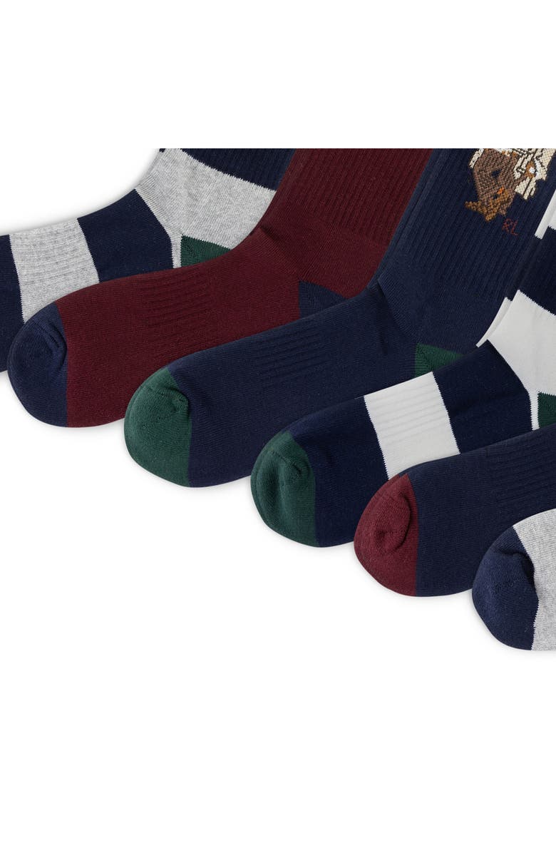Polo Ralph Lauren Assorted 6-Pack Crew Socks, Alternate, color, Blue Multi