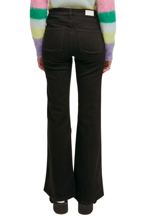 Maje Pramo Buckle Detail Flare Leg Jeans In Black