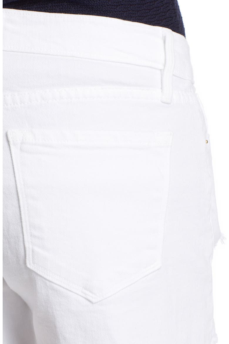 Distressed Denim Shorts, Alternate, color, BLANC TAFF