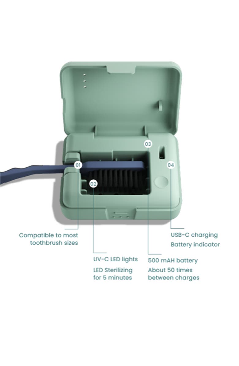Be Lucent Aurora Toothbrush Sterilizer, Alternate, color, Mint Green