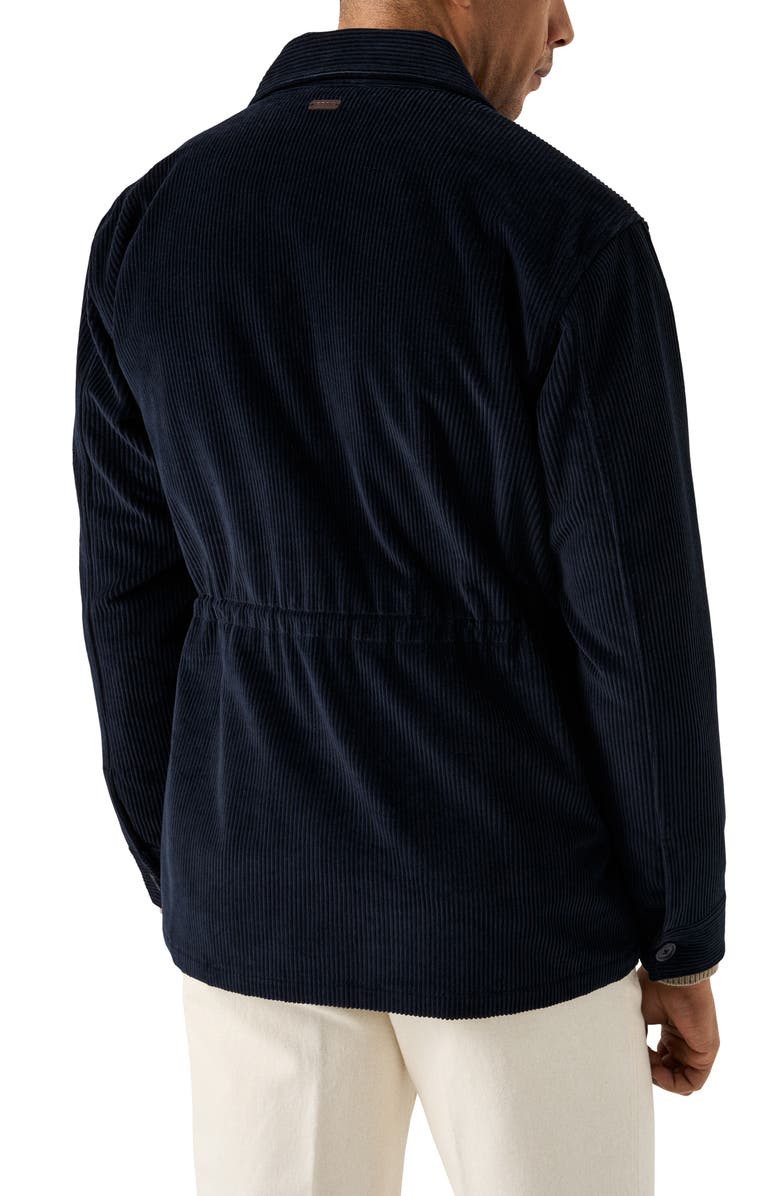 Eton Cotton Corduroy Button-Up Field Jacket, Alternate, color, Navy