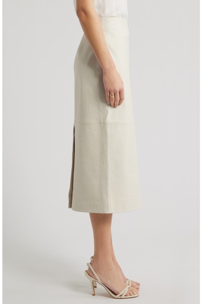 Croc Embossed Leather Pencil Midi Skirt, Alternate, color, IVORY TOFU