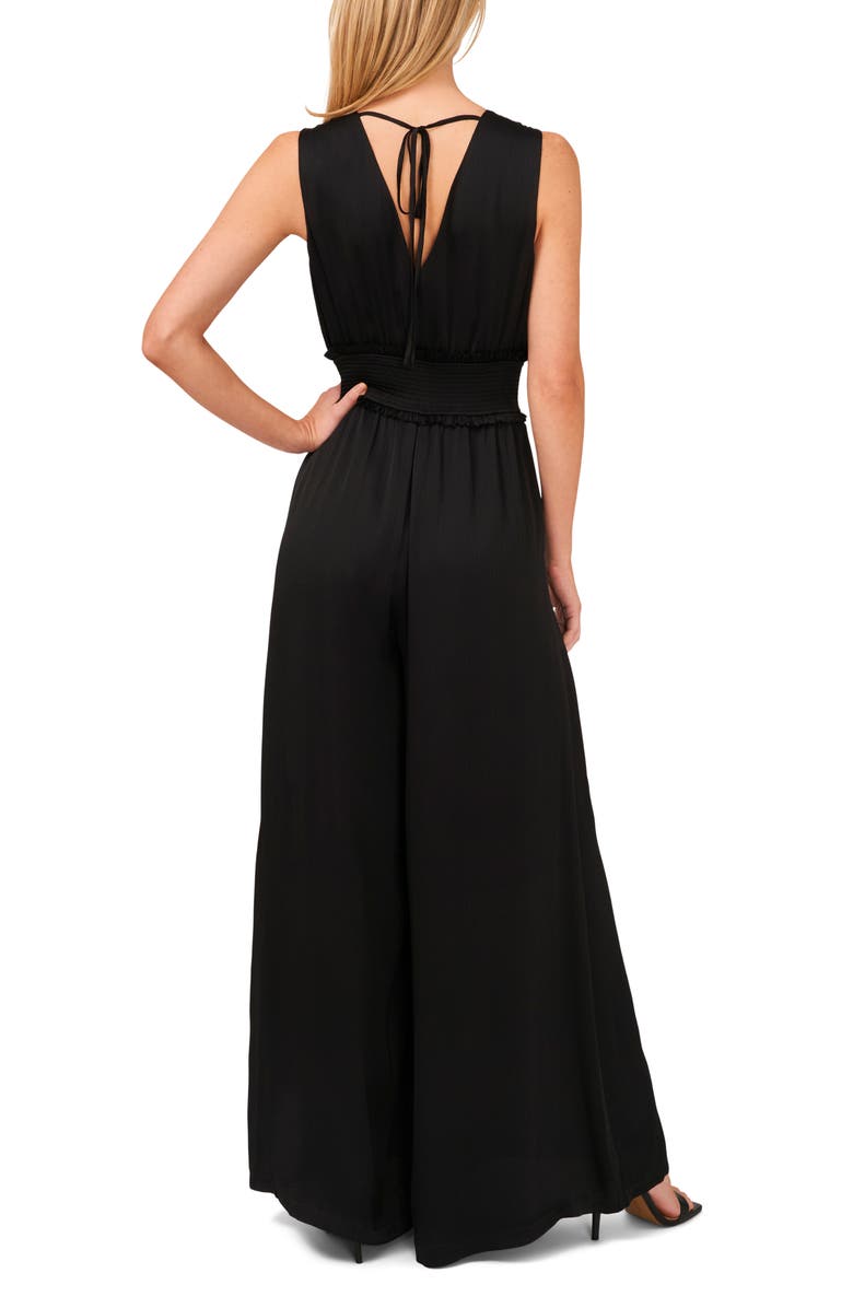 CeCe Smocked Waist Sleeveless Wide Leg Jumpsuit, Alternate, color,